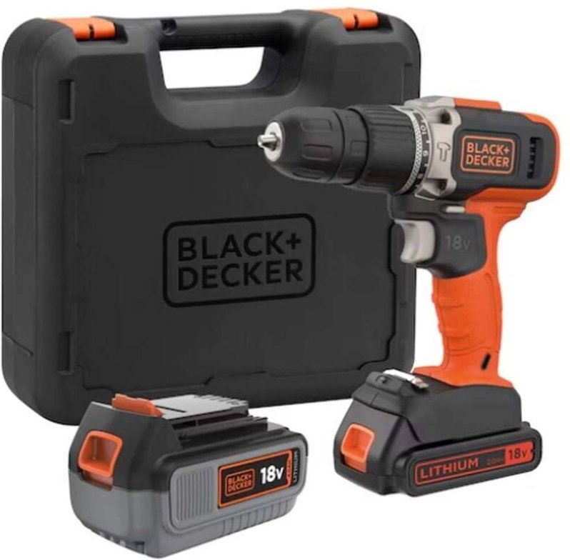 Thumbnail - Black+decker Werkzeug - 18V Akku-Schlagbohrschrauber, 1x 2,0 Ah Akku und 1x 4,0 Ah Li-Ion Akku, Ladegerät BCD003MEM2K-QW