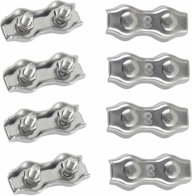 SNQ - M3-Duplex-Kabelklemmen, 304 Edelstahl, Duplex-Kabelklemmen für Drahtseile, Wäscheleinen, Sonnensegel, hängende Ter...