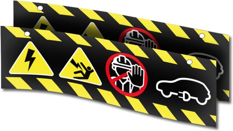 JBM54322 Set mit 2 Warnschildern "Hochspannung"