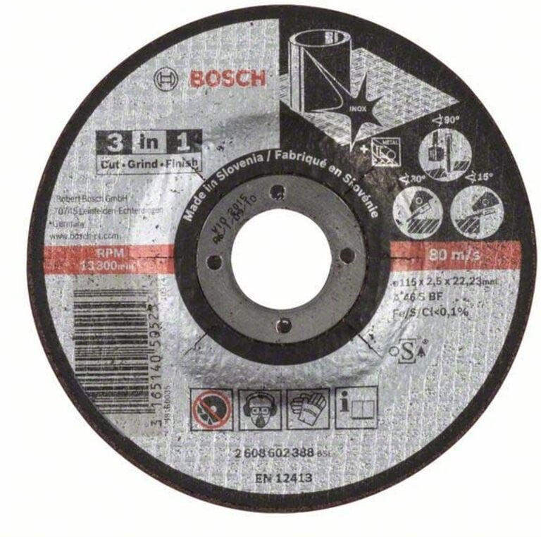 Bosch - pro Stainless Steel and Metal 3-in-1 Disc 115 x 2,5 x 22,23 mm - 2608602388