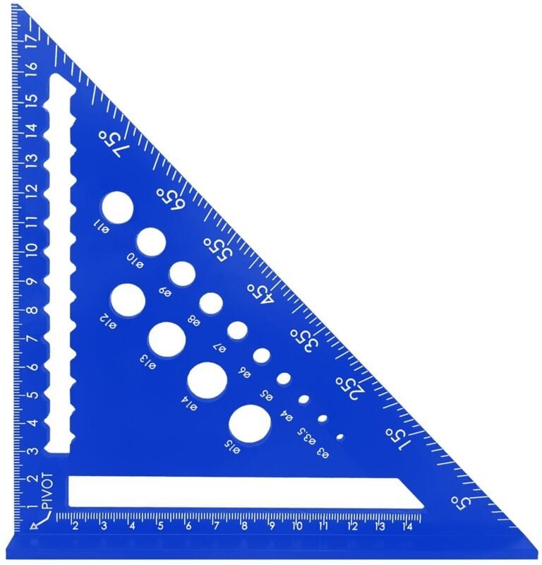 Thumbnail - 7-Zoll-Zimmermannswinkel, metrisches Dreieckslineal, hochpräzises Dreieckslineal aus Aluminiumlegierung für Zimmerleute,...