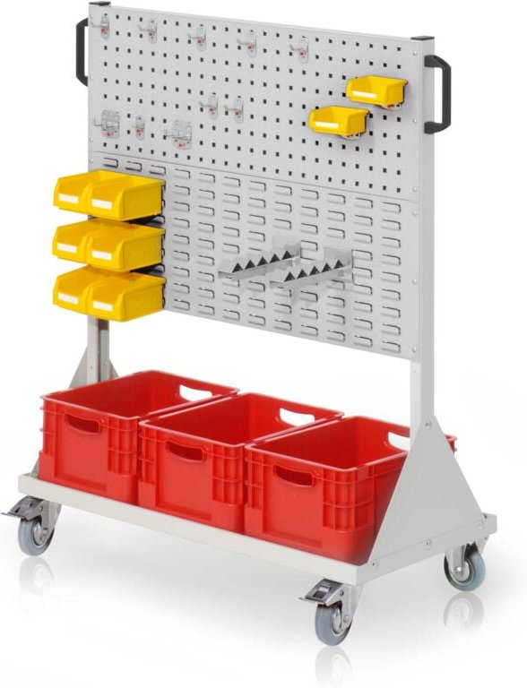 Kappes RasterMobil® mobiler Arbeitsplatzschrank Größe 3 1230x1000x500mm - 2x Lochplatte 2x Schlitzplatte - 29-teilig - l...