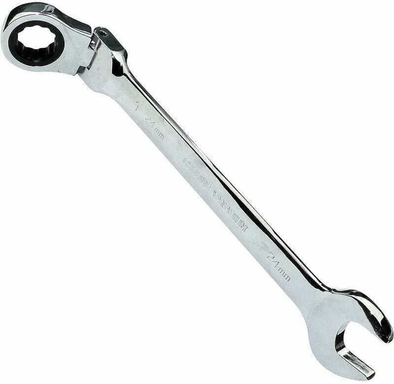 24 mm Maul-Ringmaulschlüssel – bis 24 mm Ratschenschlüssel mit flexiblem Kopf – 12-Punkt-Ring/Öse – nicht umkehrbar/metr...