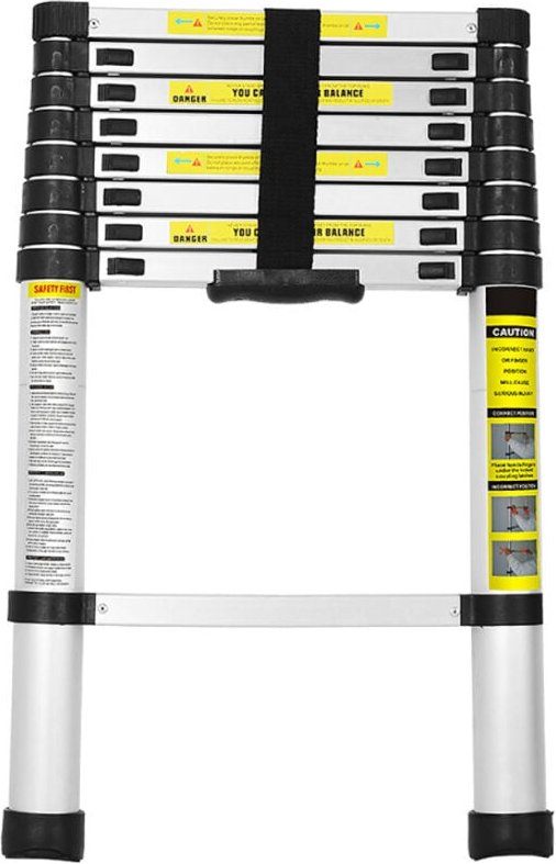 SWANEW Teleskopleiter Alu 2.6m Stehleiter Mehrzweckleiter Alu Anlegeleiter Multifunktionsleiter Ausziehleiter