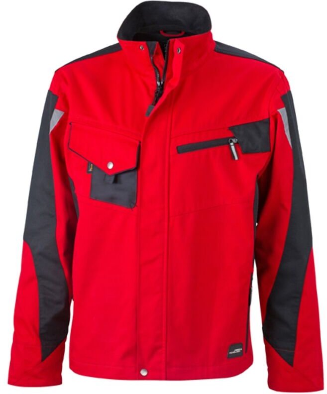 James&nicholson - Arbeitsjacke JN821 Gr. 2XL rot/schwarz