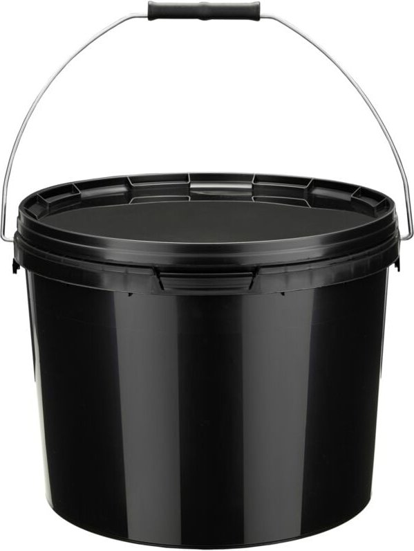 Garronda Eimer mit Deckel 10 L für die Lagerung von Lebensmittel- und Chemischen Produkten 1 Stück Schwarz GD-0104