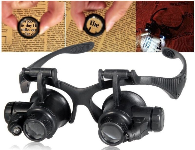 Trade Shop Traesio - Trade Shop - 25-fache Präzisionslupen, 4 Linsen, LED-Leuchten, 9892G -