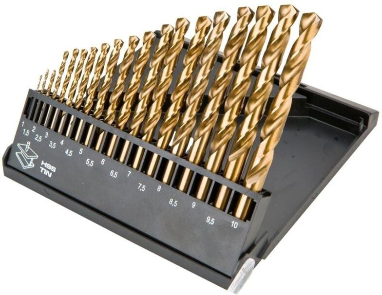 Thumbnail - Graphit-HSS-TIN-Bohrer 1–10 mm – 19er-Set für Metall und Stahl