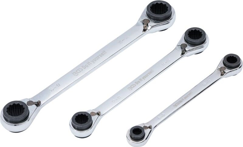 Bgs Technic - Ratschen-Ringschlüssel-Satz 4-in-1 sw 8 x 9 - 18 x 19 mm