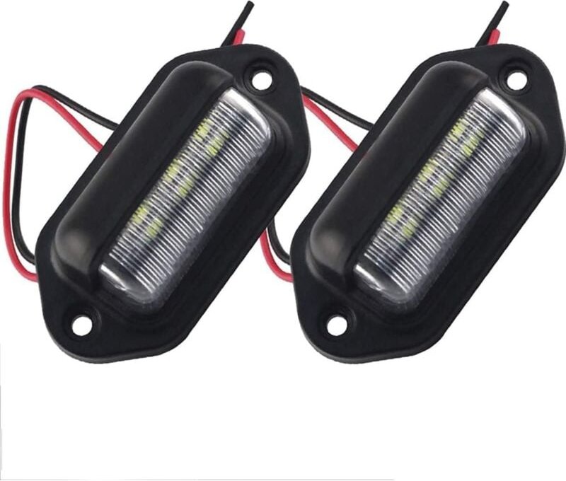 Ersandy - 2 Stück LED-Kennzeichenleuchte Universal 6 SMD2835 Komfort-Tür-Stufenleuchte für Anhänger, Wohnmobile, LKWs