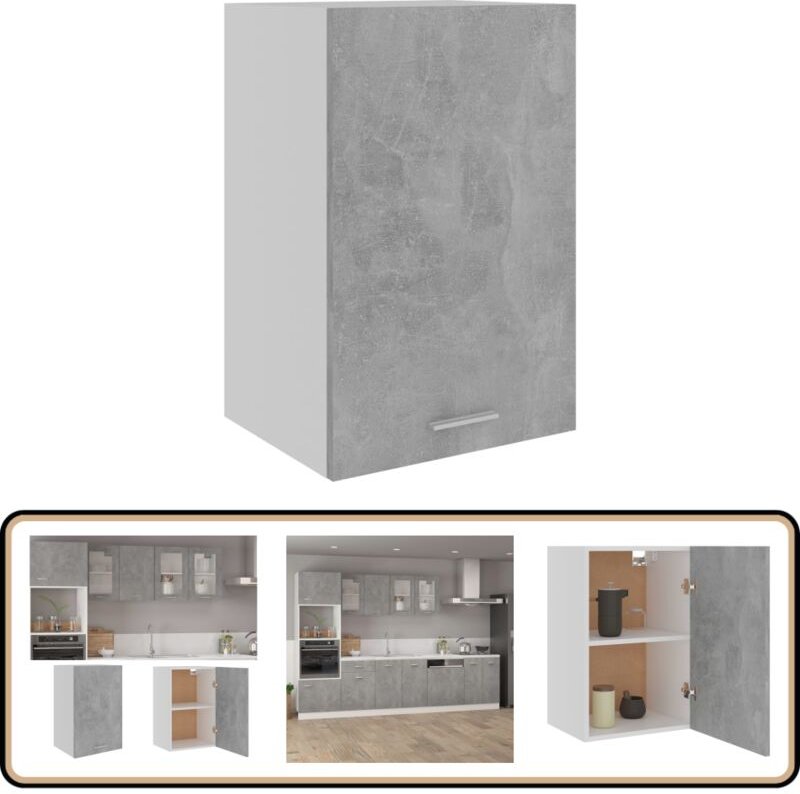 Hängeschrank Betongrau 39,5x31x60 cm Holzwerkstoff - Küchenschränke - Hängeschrank - Betongrau - Holzschrank - Regalbode...