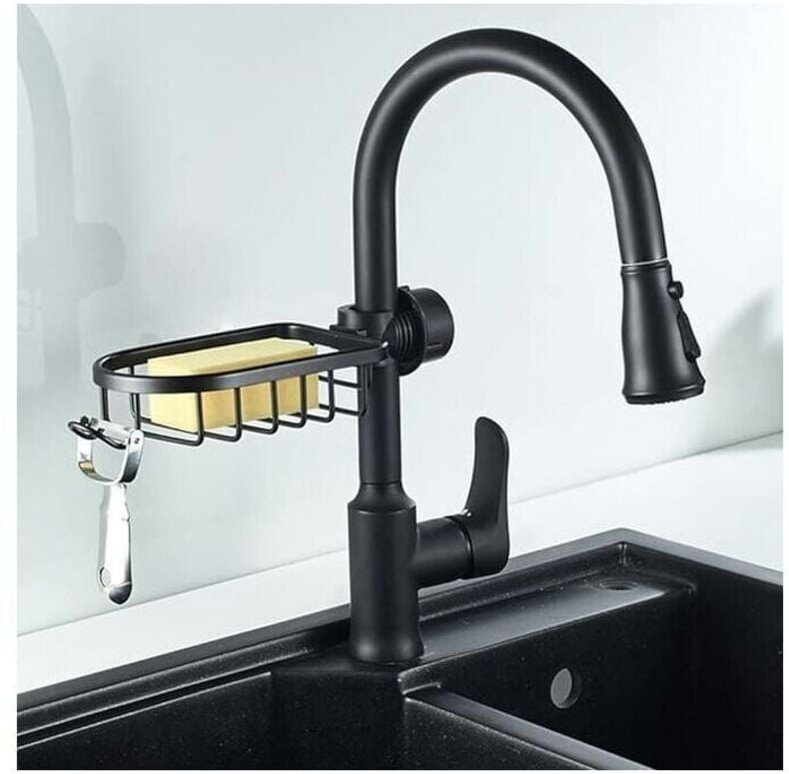 Thumbnail - Schwammhalter für Küchenarmaturen, Spülbecken-Organizer über dem Wasserhahn, hängendes Abflussregal für die Spülbeckenor...