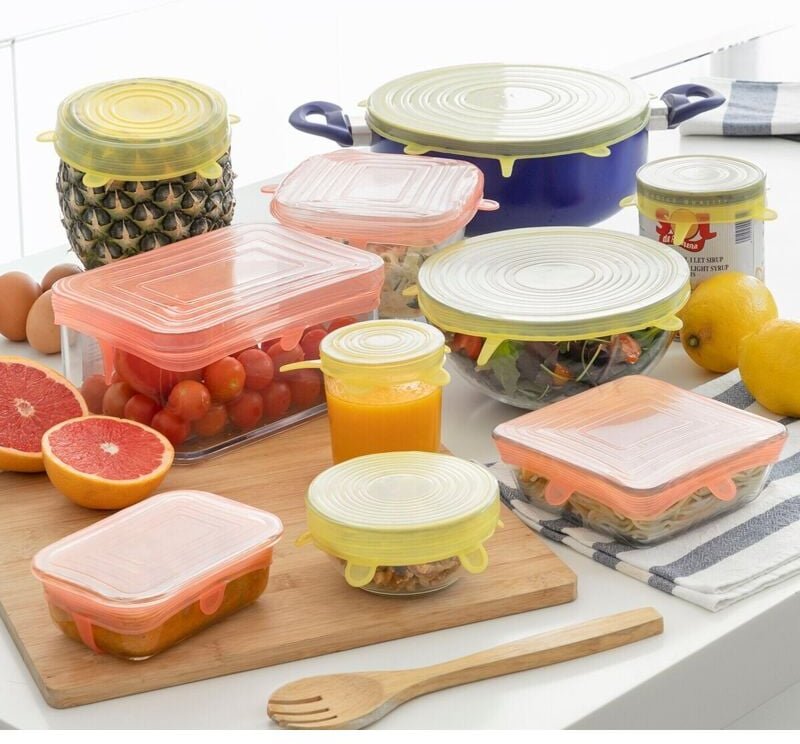Thumbnail - 10 teiliges set aus wiederverwendbaren und verstellbaren kuchendeckeln lilyd innovagoods