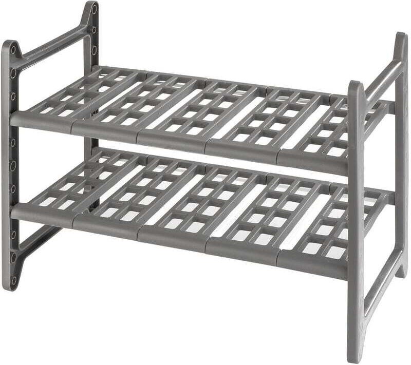 Rangement cuisine WENKO étagère sous évier Flexi 45-80 cm gris étagère extensible cuisine organisateur de cuisine rangem...