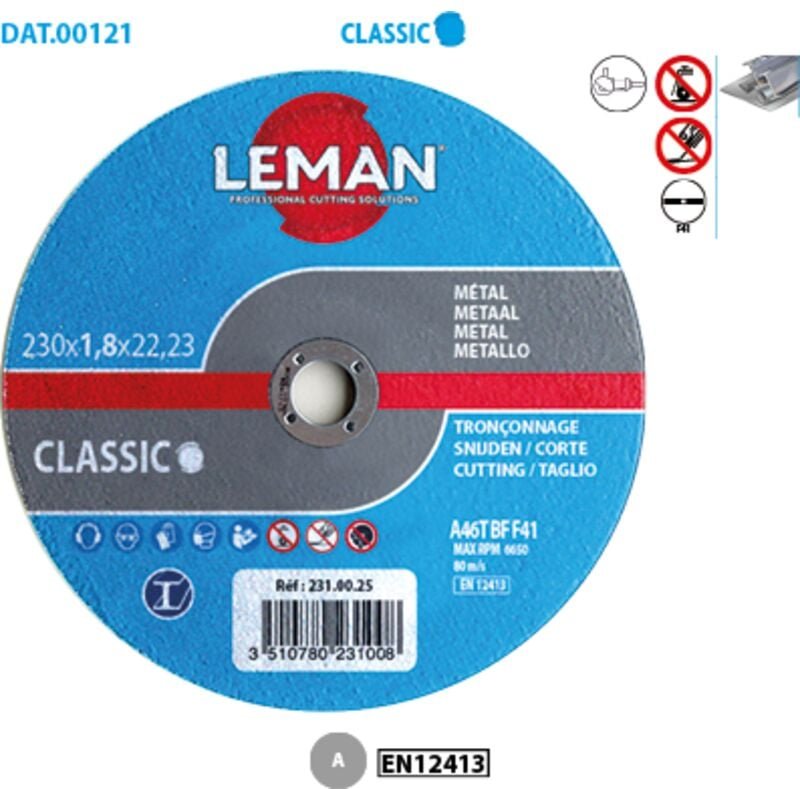 Thumbnail - Schachtel mit 25 Flachscheiben-Trennscheiben aus feinem Metall Classic ø 115 Bohrung 22,23 Dicke 1 mm