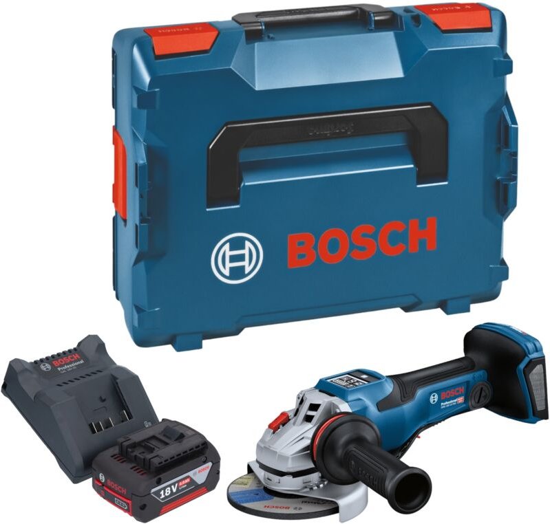Bosch gws 18V-15 psc Professional Akku Winkelschleifer 18 v 125 mm biturbo Brushless + 1x Akku 4,0 Ah + Ladegerät + L-Bo...