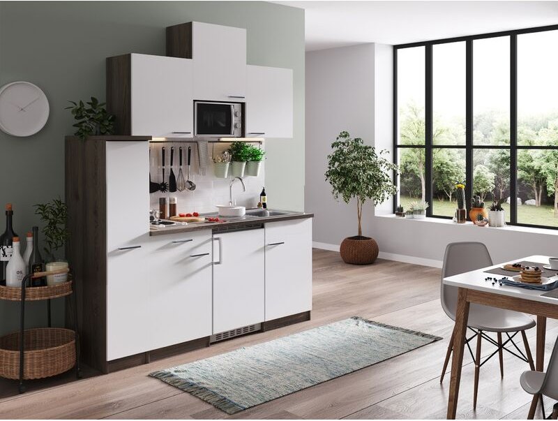 Thumbnail - Küche Küchenzeile Singleküche Eiche York Weiß Oliver 180 cm Respekta