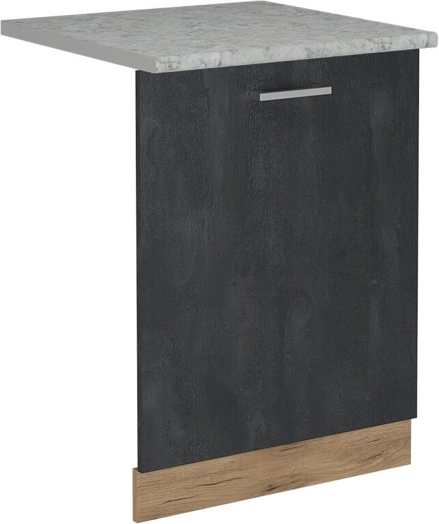 Vicco - Geschirrspülblende R-Line, Schwarz Beton, 60 cm , ap Marmor