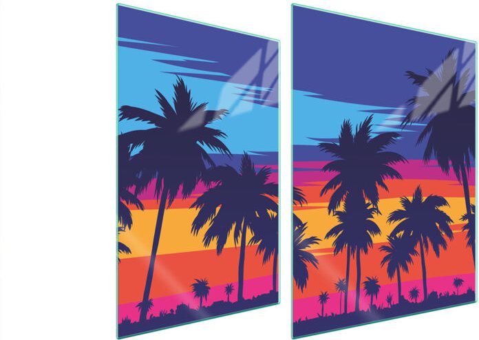 GLASSCHUTZPLATTE FÜR HERD 70x52 PALMEN