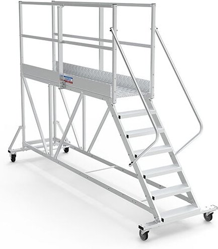 Mobile Plattform mit Geländer rechts und links - Maximale Arbeitshöhe 3.40m - PTF257-GD