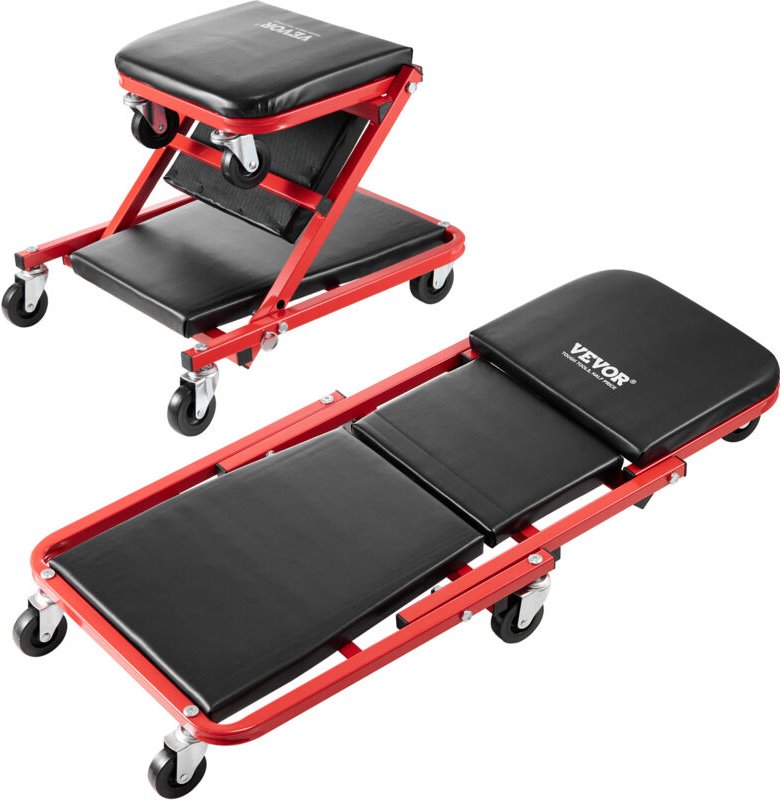 Montagerollbrett Werkstatt-Liegewagen, 914 mm, 136 kg Tragkraft Rollbrett für Mechaniker, klappbare Liege für Kraftfahrz...