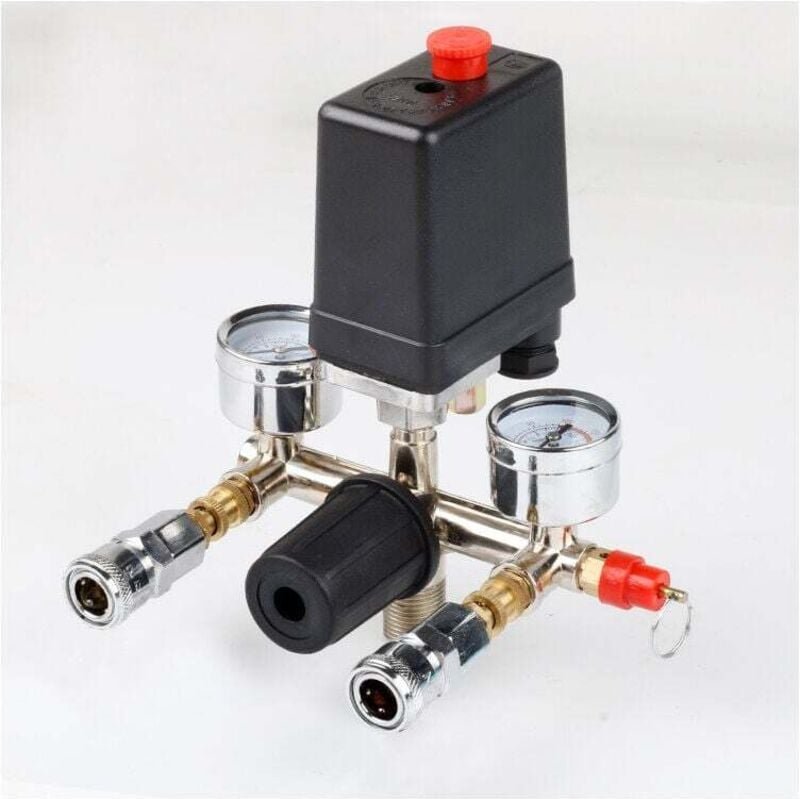 Thumbnail - Druckschalter für Luftkompressor, Druckschalter mit Regler, Steuerventil, Manometer, Luftpumpen-Luftkompressorteile, Dru...