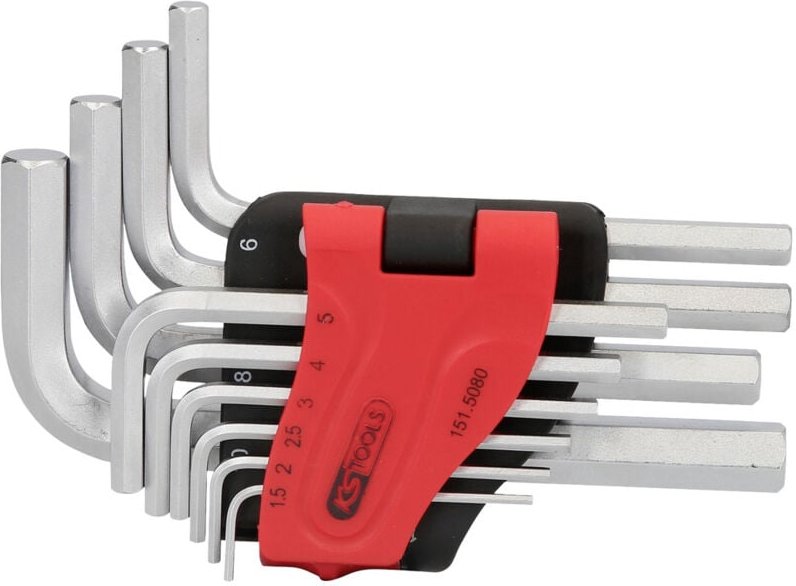 Ks Tools 151.5080 Innen-Sechskant Winkelschraubendreher-Set 1.5 mm, 2 mm, 2.5 mm, 3 mm, 4 mm, 5 mm,