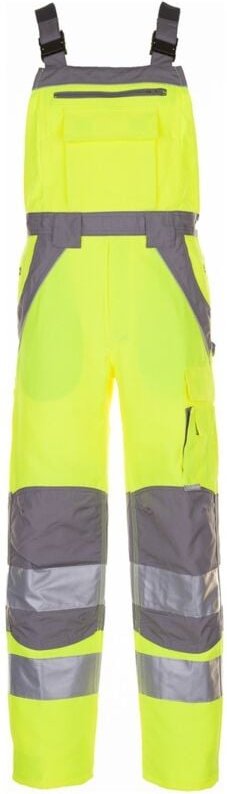 Plaline Warnschutz Latzhose gelb/zink, Gr. 48 - Planam