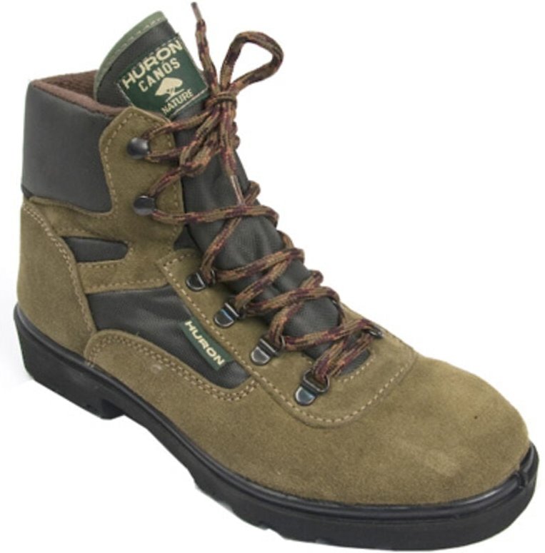 Fplus - Khakifarbener Trekkingstiefel aus Wildleder, Mod. 8000/2000 t.44 Segarra-Stöcke