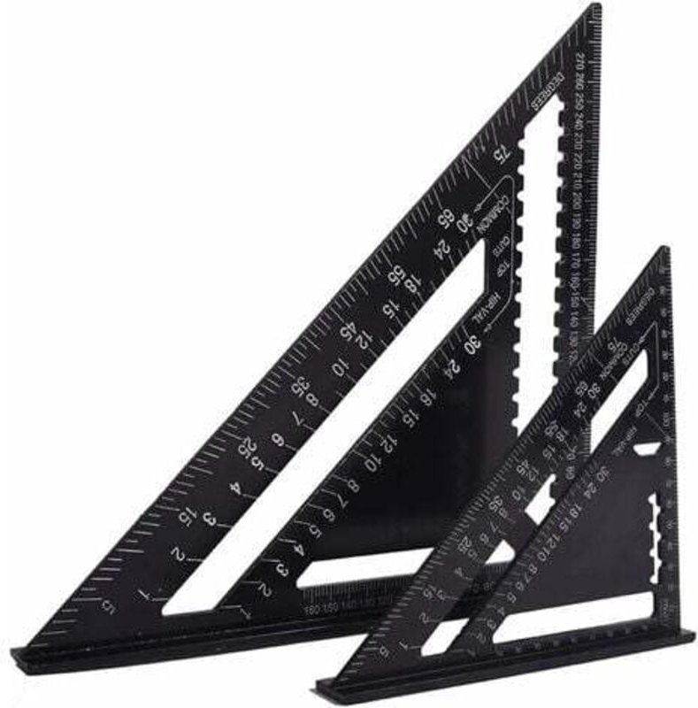 Thumbnail - Odipie - Multifunktions-Zimmermannswinkel 18 cm und 30 cm, dreieckiges Metall-Aluminium-Lineal, quadratisches Lineal, Wi...