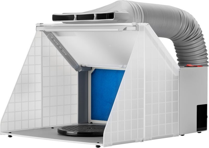 Wiltec - Airbrush Absauganlage 4 m³/min, nur 47 dB, zur Absaugung von Farbe Farbnebel Sprühnebel, Filter erweiterbar, mi...