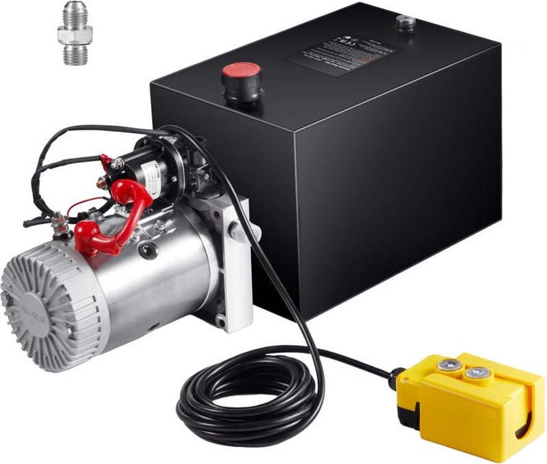 Mophorn 12 Quart Hydraulikpumpe, einfachwirkende Kippanhängerpumpe, 0,91 GPM, 3200 PSI max. Druck, DC 12 V Antriebseinhe...