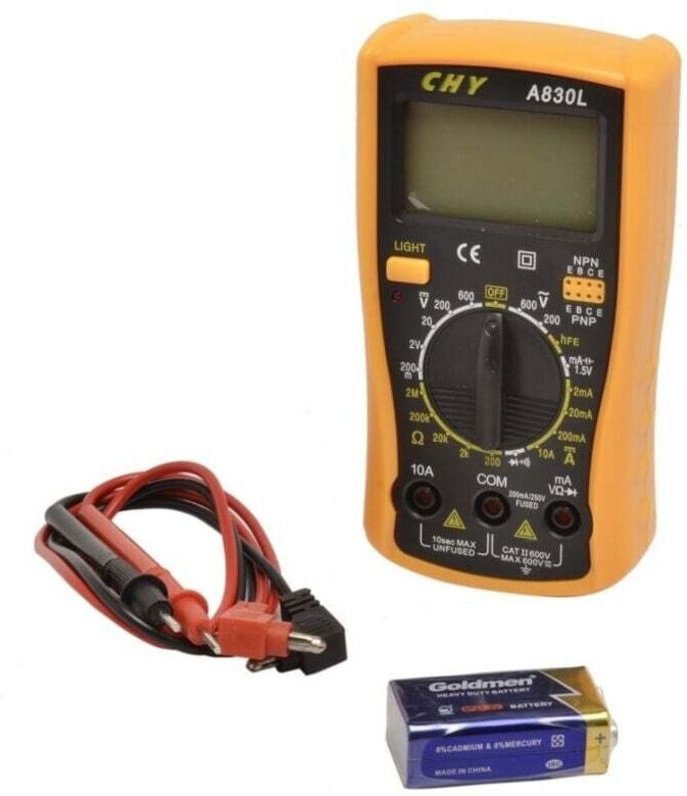Ymyny - Professioneller A830l LCD-Digitalmultimeter-Tester mit Sonden -