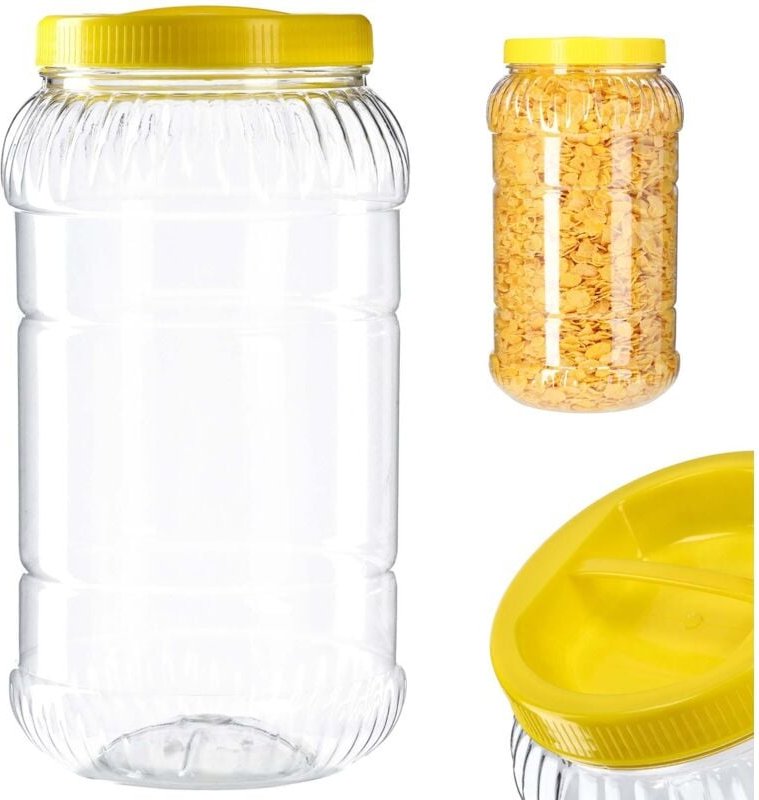 Kadax - Vorratsdose mit Deckel, Vorratsbehälter aus Kunststoff, Einweckgefäß mit Griff, Plastikbehälte