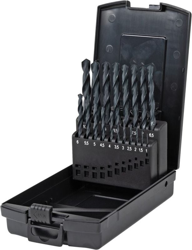 Thumbnail - Spiralbohrer Set hss-r, 19-teilig, Basic Metallbohrer Satz, Stahlbohrer Satz, rollgewalzt, zylinderischer Schaft, Spiral...
