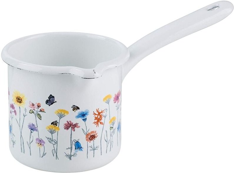 Riess-kelomat - Riess Schnabeltopf Flora mit Stiel Ø10cm 0,75 Liter Emaille Country Induktion