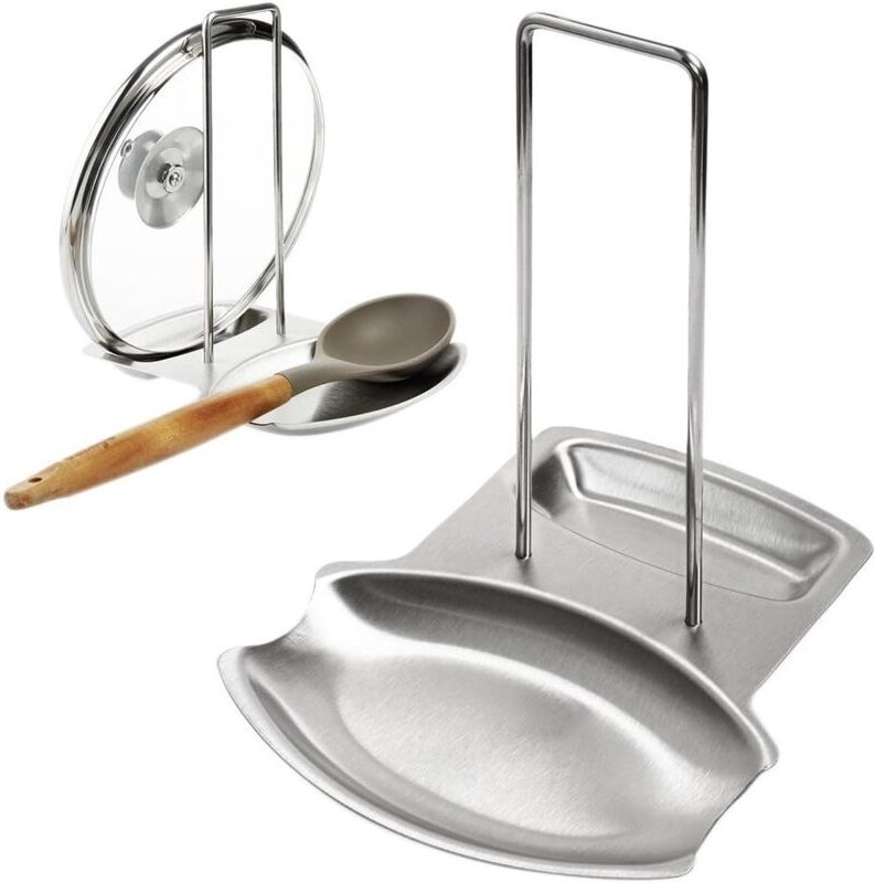 CSPARKV Deckelhalter Löffelablage Messer Löffel Gabeln Spatel Edelstahl Besteckablage Deckelhalter Küchenhelfer Verschie...