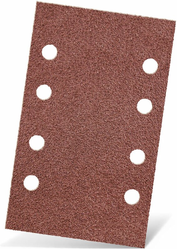 Red Klett-Schleifblätter, 133 x 80 mm, 8-Loch, f. Schwingschleifer, Normalkorund (50 Stk.) K150 - Menzer