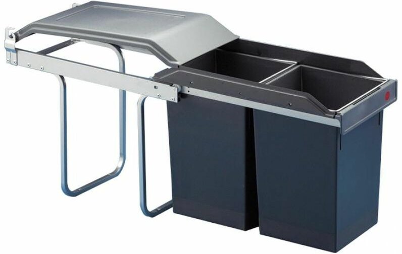 Hailo - Mülleimer Küche, Einbau ab 30cm Schrank, 2-fach Abfalleimer