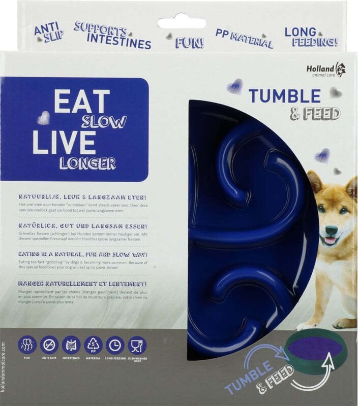 Eat slow live longer tumble feeder blau