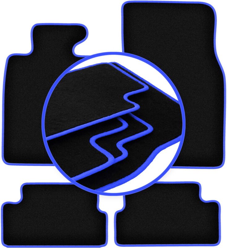 CARLUX-BLUE Autofußmatten für: Mini Cooper II R57 Cabrio (2006-2013)