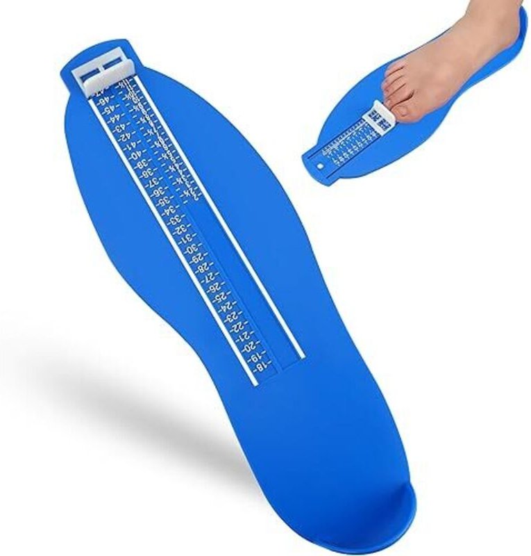 Schrittzähler für Kinder und Erwachsene, Schuhgrößenmessung, Fußmessgerät zur Bestimmung der Schuhgröße 18 bis 47 und Ma...