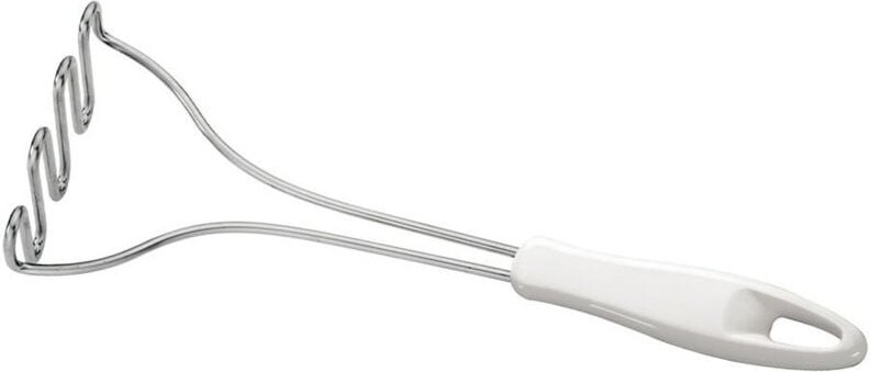 Kartoffelstampfer 'Presto' aus Edelstahl und weißem Kunststoff