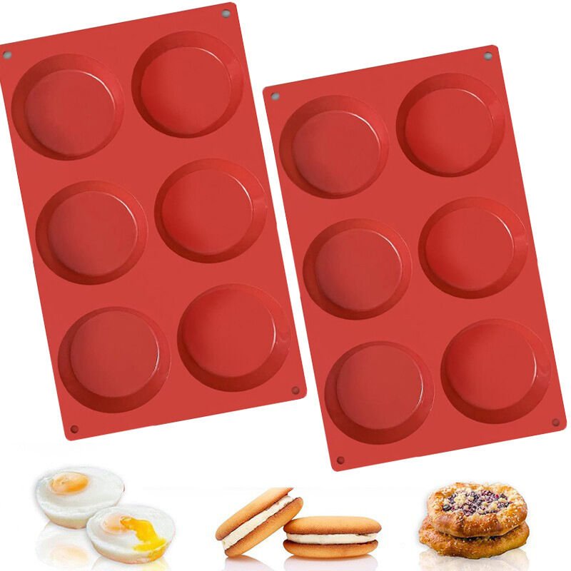 2er-Set Burger-Bun-Formen, Silikon-Brioche-Formen für Hamburger in Form einer kleinen Scheibe von 29,8 x 17 x 1,8 cm - L...