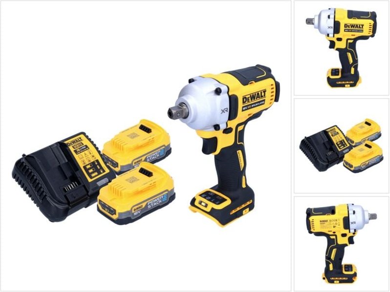 DeWalt DCF 892 E2 Akku Schlagschrauber 18 V 812 Nm 1/2" Brushless + 2x Powerstack Akku 1,7 Ah + Ladegerät