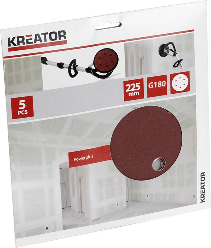 Satz mit 5 Schleifscheiben 225 mm G180 Wandschleifer krt232008 Kreator