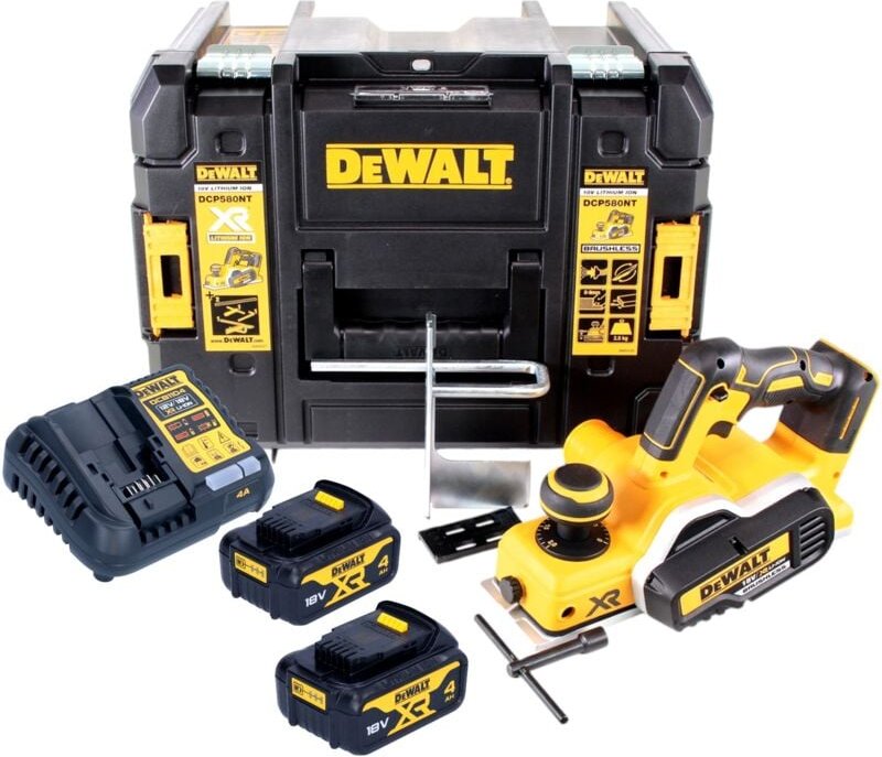 Thumbnail - DeWalt DCP 580 M2 Akku Hobel 18V 82mm + 2x Akku 4,0Ah + Ladegerät + TSTAK