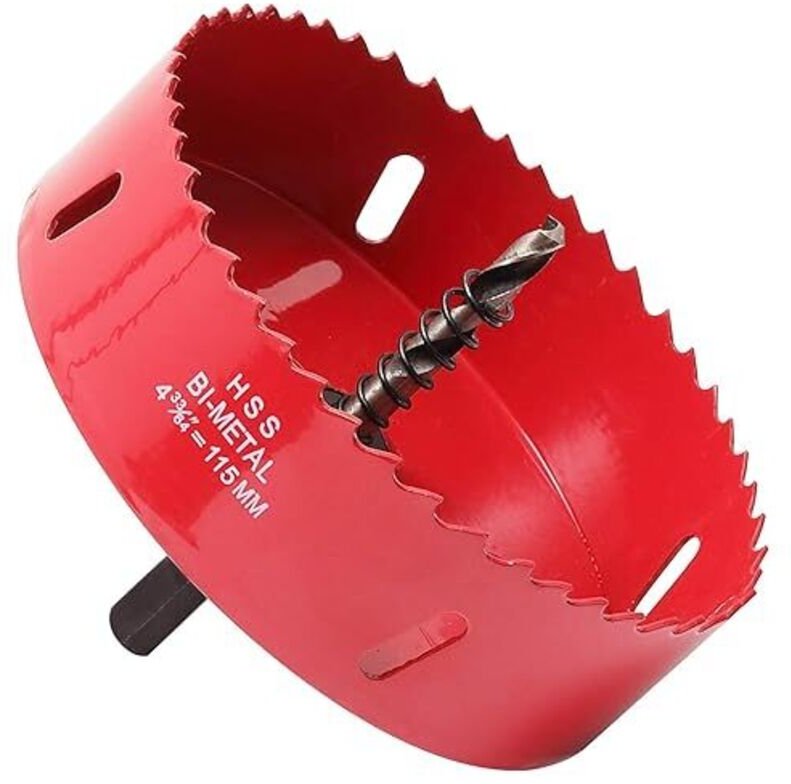 Lochsäge 115mm, Schnellarbeitsstahl M42 HSS-Bimetall-Lochsäge aus Schnellarbeitsstahl mit Zentrierbohrer für Hochleistun...