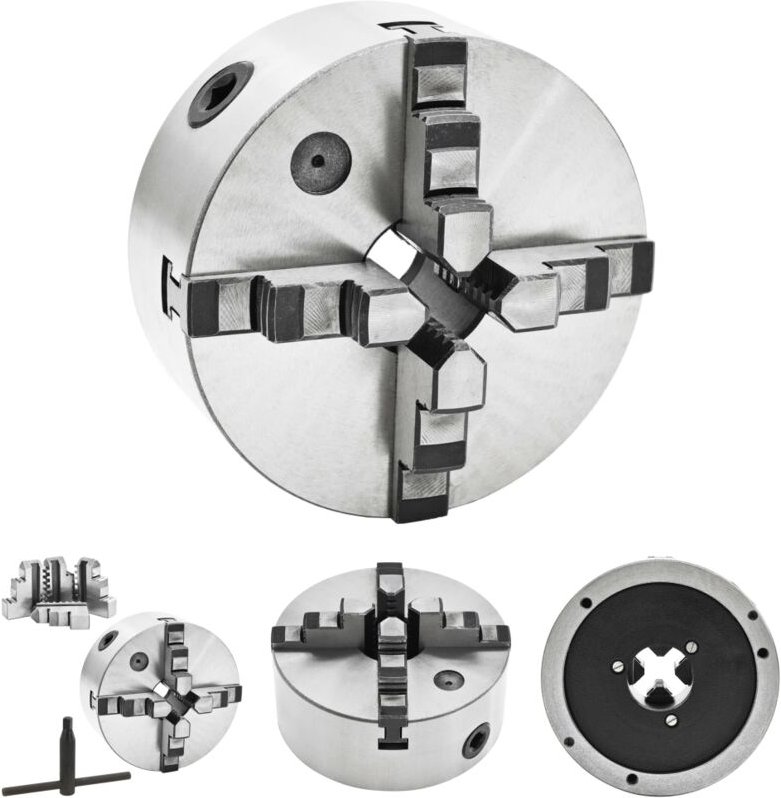 The Living Store 4-Backen-Drehfutter Selbstzentrierend 160 mm Stahl - Schraubzwingen & -stöcke