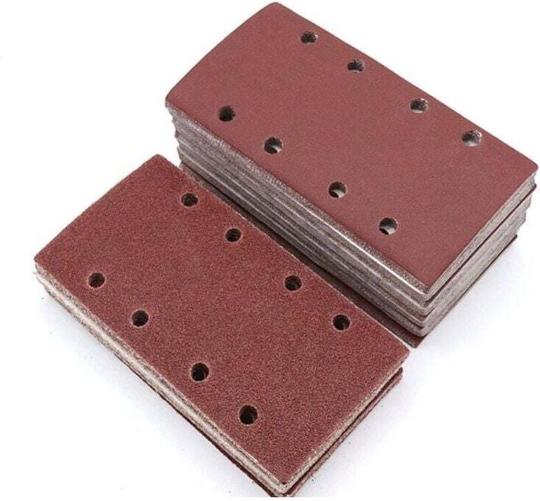 Ulisem 120 Stück rechteckige Schleifblätter, 93 x 185 mm Schleifpapier für Schleifmaschine, 8 Löcher, Klett-Schleifpads,...